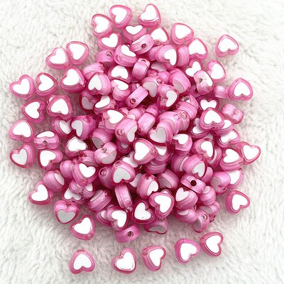 New 50pcs/lot 8x4mm Love Acrylic Bead Loose Spacer Beads for