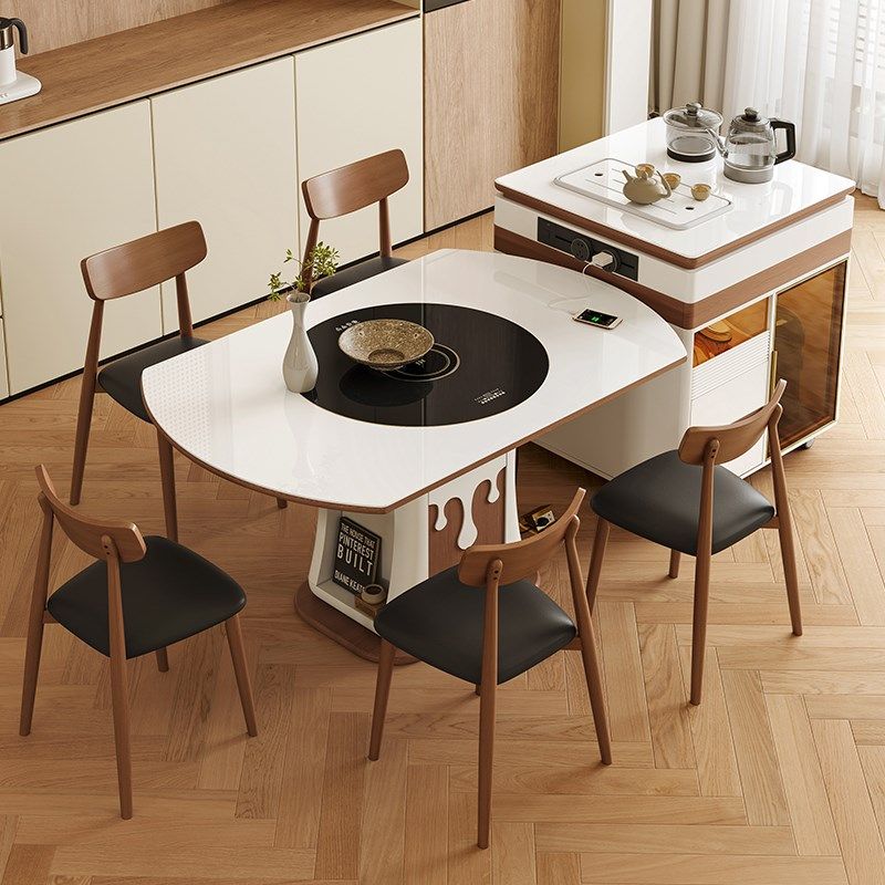 岩板岛台餐桌一体移动岛台茶桌可伸缩变圆桌家用多功能电磁炉圆桌,住宅家具,岛台餐桌,淘宝优惠券,粉丝福利购,淘宝优惠卷