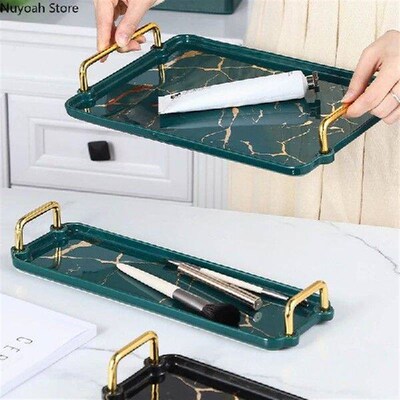 Nordic Light Luxury Marble Ceramic Tray Creative Living