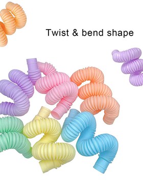 6Pcs Pop Tubes Fidget Sensory Toy Antisress Plastic Bellow S