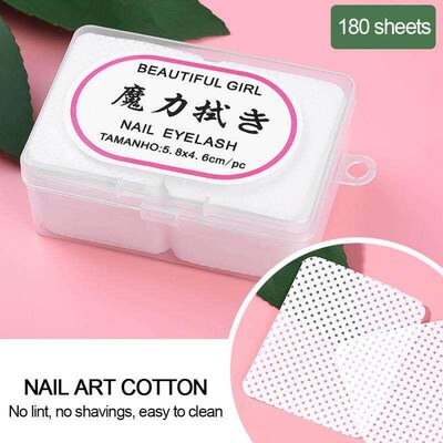 180pcs Nail Polish Remover Nail Wipes Cotton Pads Acrylic Ge
