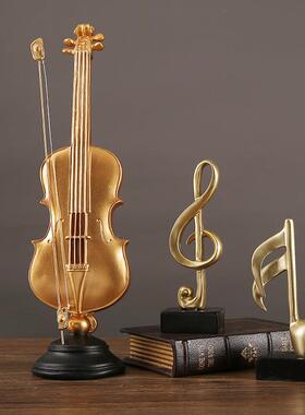 欧式复古小提琴乐器模型萨克斯桌面摆件家居店面橱窗陈列装饰摆设