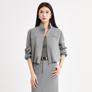 米诗薇2026春装新款设计手工钉珠双面针织棉工字背心女休闲女装