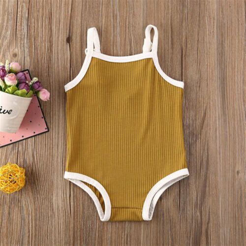 Toddler Kid Baby Girl Boy One Piece Swimwear Sleeveless Soli