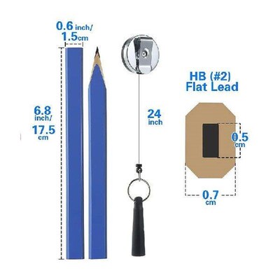 Carpenter Pencil with Pencil Sharpener Flat Wood