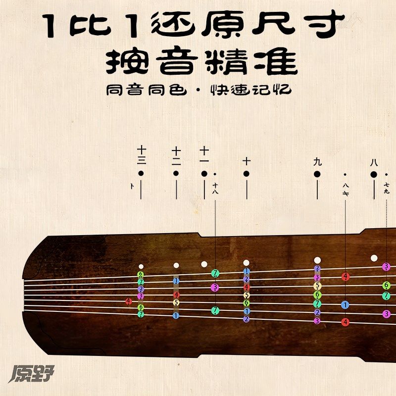 古琴音位图桌垫古琴音位垫入门古琴按音音位图古琴音位图一比一贴