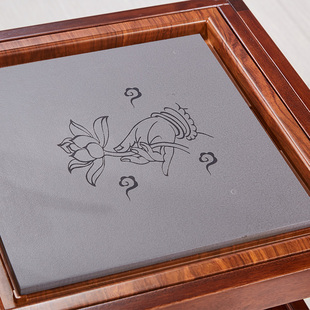 全实木茶车可移动茶台带轮红木茶具家用功夫小茶桌乌金石茶盘