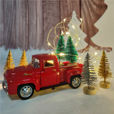 Christmas Ornaments Pickup Alloy Car Toy High Imitation Car