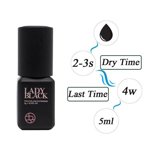 1 Bottle Lady Black Glue For Eyelash Extensions Korea 5ml In