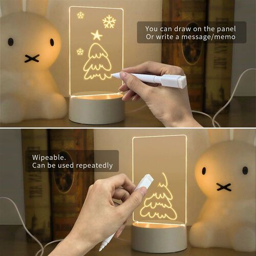 LED Desk Lamp With Message Board Bedroom Decoration Night Li