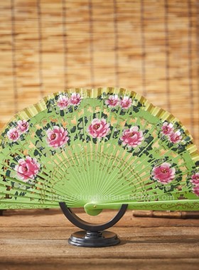 面绘画nit木扇定制 西班牙扇子 订做舞蹈扇 木扇  古典折叠