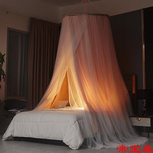 Bedside Double-layer Mosquito Net Bed Curtain Integrated Bla