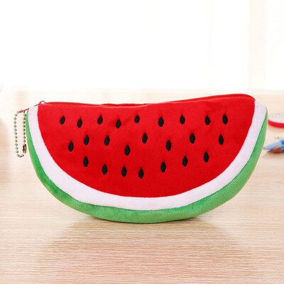 Watermelon Pencil Case Cute Fruit Kawaii Plush Large Capacit