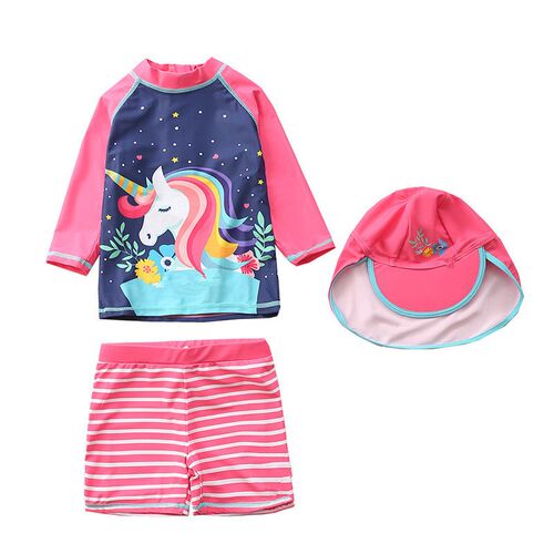 1~8Y Toddler Baby Girls Swimsuit Long sleeves Swimming suit