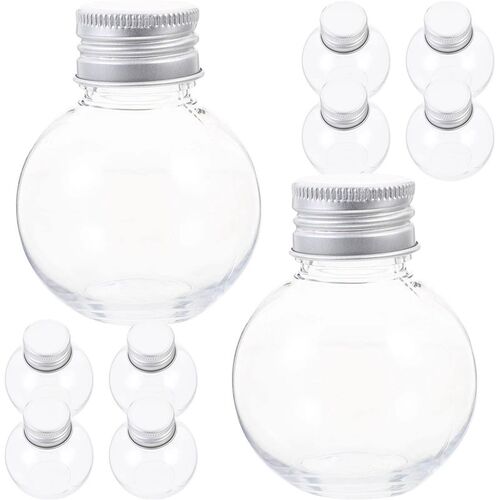 10pcs Clear Plastic Bottle Bulb Juice Storage Bottle Smooth
