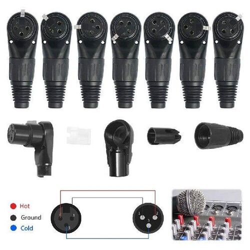 3Pin Adjustable XLR Right Angle Connector Male Female