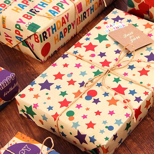 happy birthday包装纸 wrapping paper christmas gift packaging
