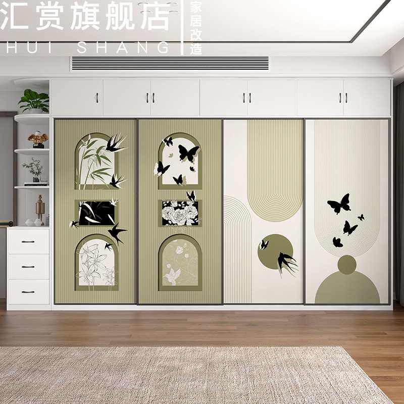 玻璃门贴纸高级衣柜贴膜两联推拉门改造橱柜墙纸移门家具木门翻新,家居饰品,门贴,淘宝优惠券,粉丝福利购,淘宝优惠卷