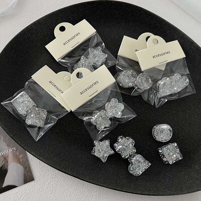 2 Pack Silver Sequins Small Grab Clip Bangs Clip All-match S