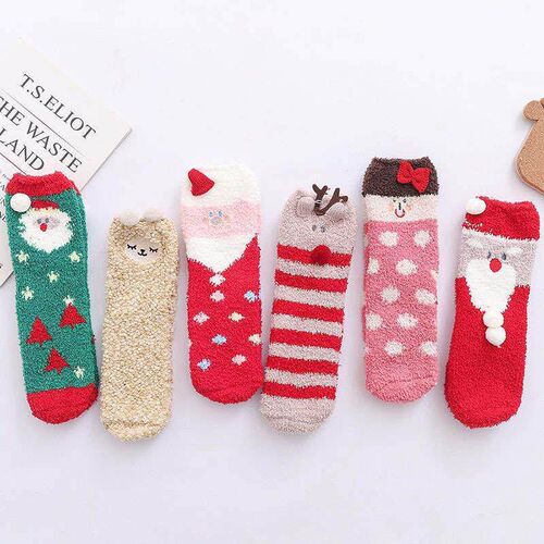 Autumn And Winter Coral Velvet Socks Winter Thick Three-dime