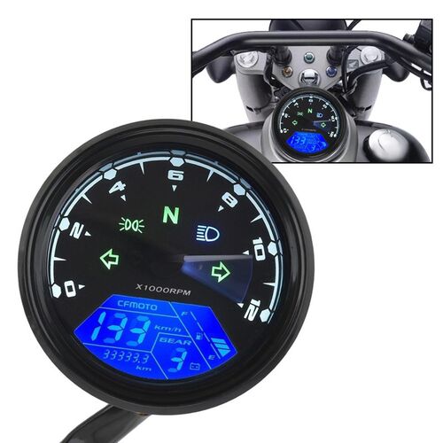 LEEPEE Anti-glare LED Digital Indicator Tachometer Fuel Mete
