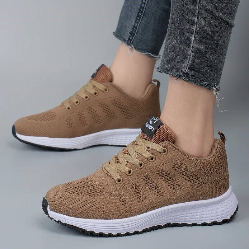 Mens Jogging Shoes with Simple Grid Design Versatile Daily - 实物图