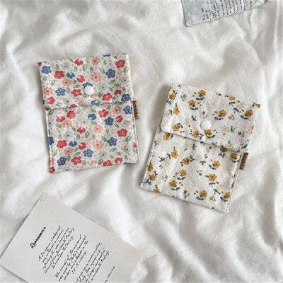 Sanitary Napkin Storage Bags Korean Cute Flower Large