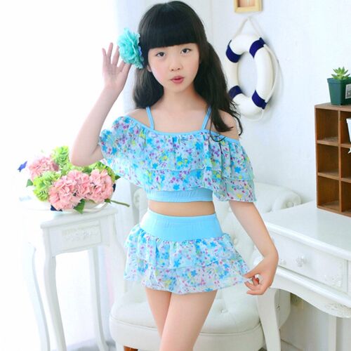 Girls Two Pieces Suits For Swimming Children Polyester Swimw