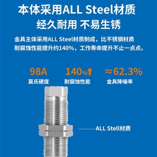 低摩擦内伸缩缓冲金具吸盘杆VP-CLF-10-M10/M1防回转真空吸嘴杆