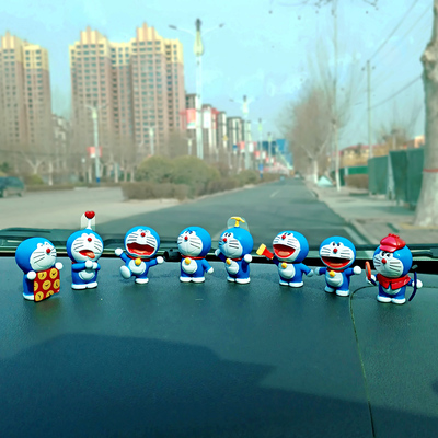 哆啦梦大雄车载摆件睡觉的大熊和蓝胖汽车公仔车内中控台装饰品