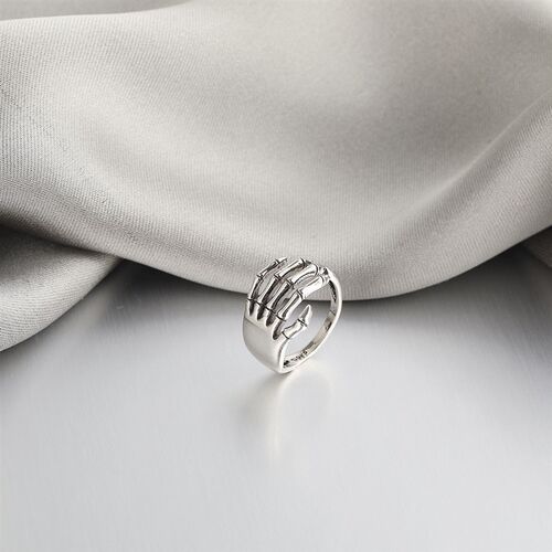 LATS Silver Color Trend Punk Rock Vintage Creative Skeleton