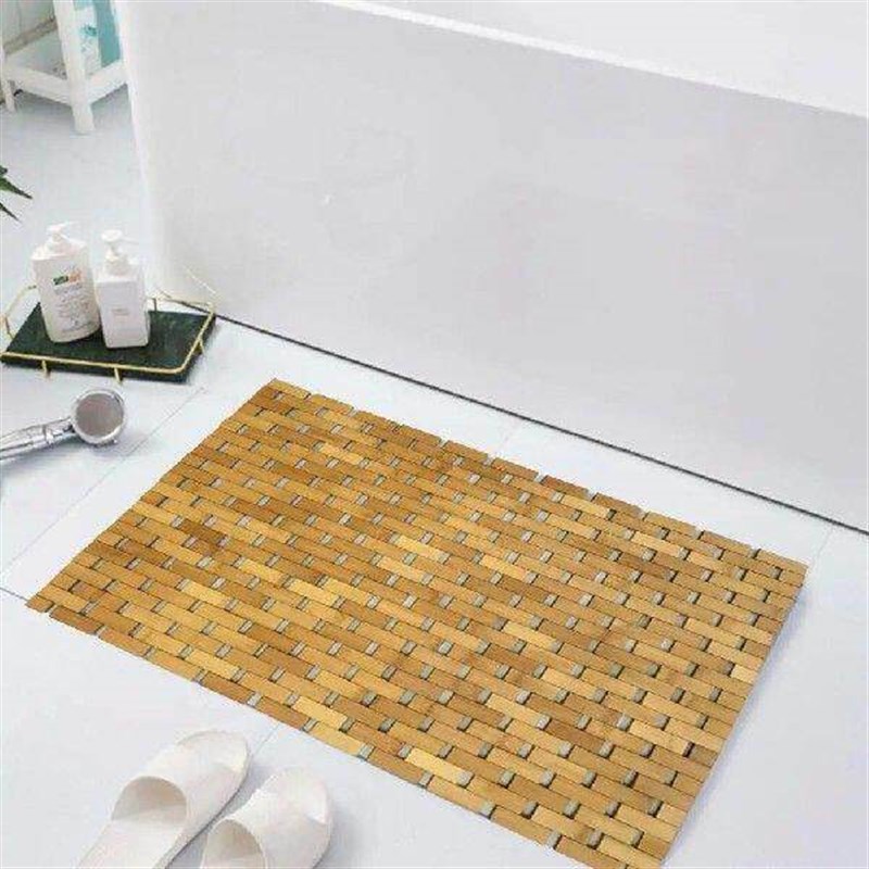 Modern Bamboo Bathroom Mat Solid Bamboo Bathtub Mat - 实物图