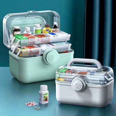 First Aid Kit Container  3 Layers Medicine Sto