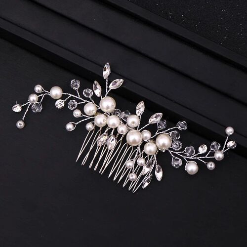 Hot Sale Silver Color Tiara Hair Combs For Women Bride Cheap