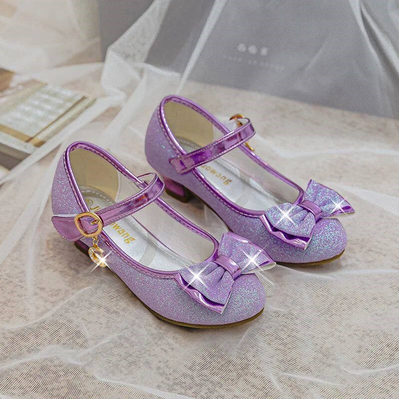 Girls Sandals Rhinestone Butterfly Latin Dance Kids Shoes Ch - 实物图