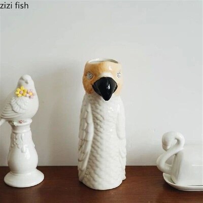 Ceramic Parrot Vase Creative Animal Vase Flower Arrangement