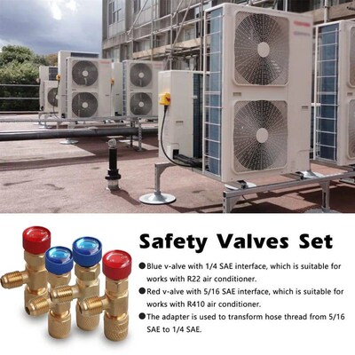 1/2/4PCS Air Conditioning Refrigerant Safety Valve R410A R22