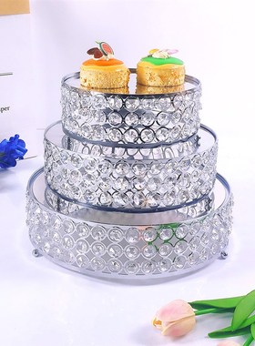 欧式水晶手工创意甜品台婚礼展示架摆件甜点糕点托盘摆放小号大号