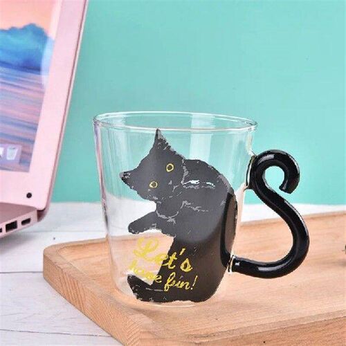 250ML Cute Cat Glass Juice Coffee Cup Milk Tea Coffee Glass