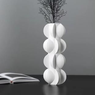 0265现简约圆柱错何位几造型树脂花插欧花器摆件代样板房软装饰品