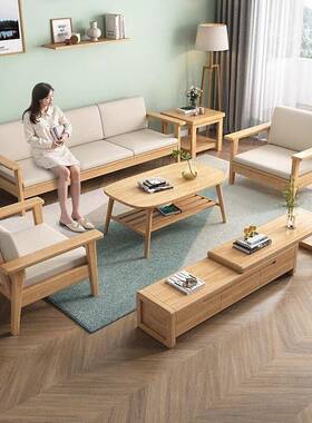 冬夏两北实木沙用房发多组合沙发橡胶木66808出租客厅欧家具出租