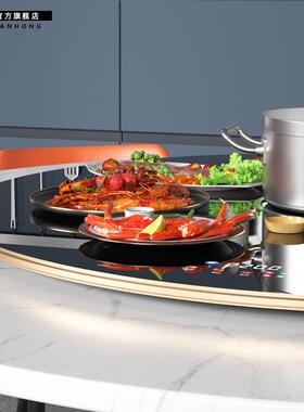 暖菜板电家75638用加热垫加热餐桌转盘热菜圆动桌温保板火锅旋转