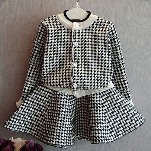 Girls Sets ChildrenS Clothing Autumn Winter New Plaid Korea