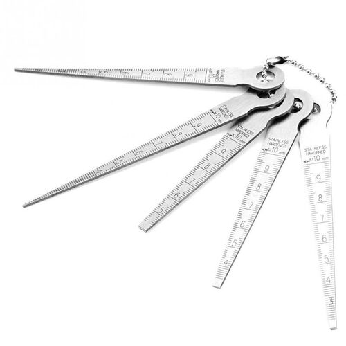 1 Set Stainless Steel Welding Taper Feeler Gauge Rulers Hole