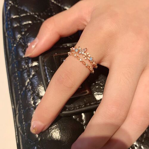 Micro Inlaid Zircon Butterfly Ring Open Personalized Light L
