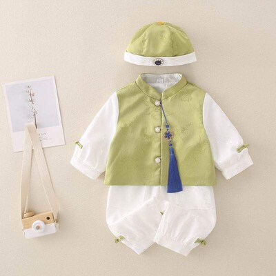 Boys Baby One-year-old Grab Week Tang Suit Baby One Hundred
