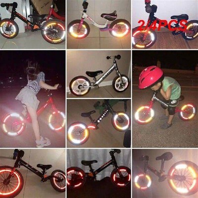 2/4PCS Two Styles Bike Reflective Stickers Wheel Decals