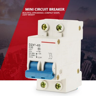 Circuit Breaker Household 400V 2P32A 8 X 6.5CM Home DZ47 Air