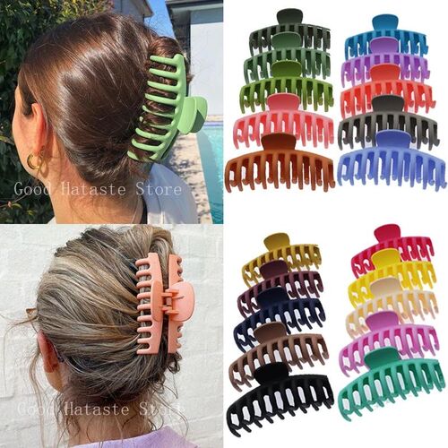 New Solid Color Large Claw Clip Crab Barrette for Women Girl