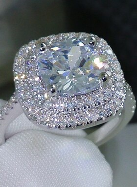 2023 fashion ring new style Cushion cut 4ct 5A Zircon stone